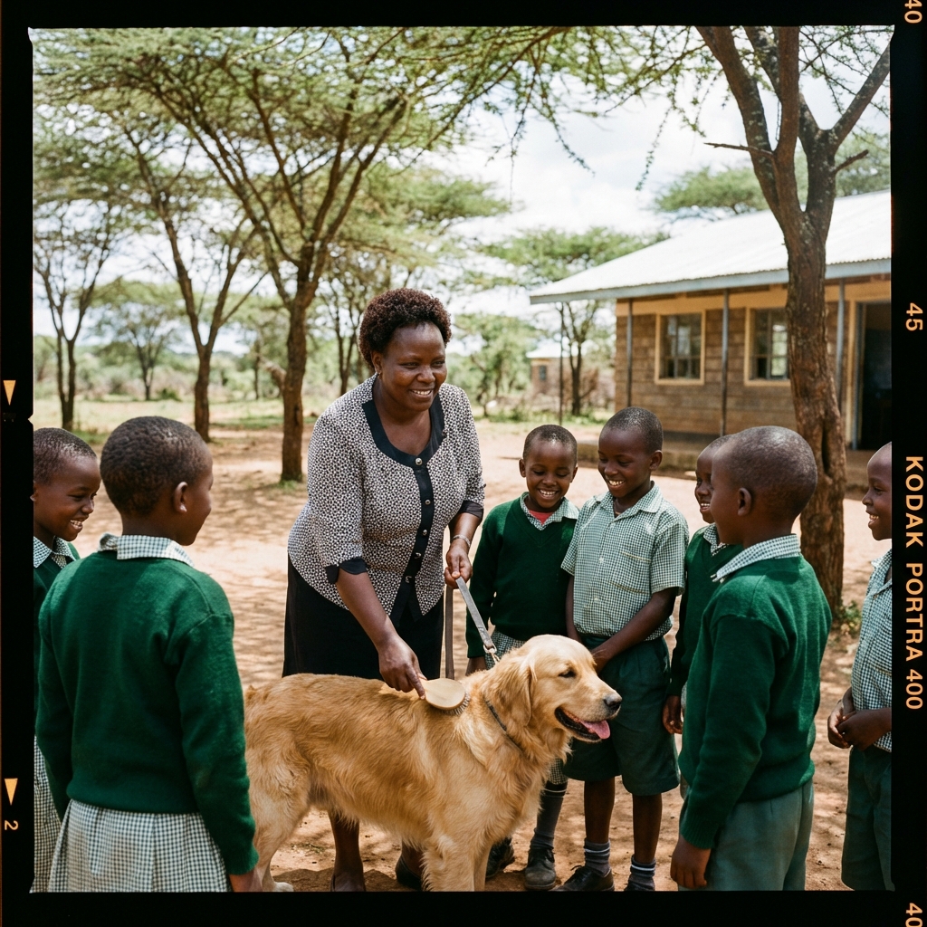 School children in Nyakach learning about pet care and safety